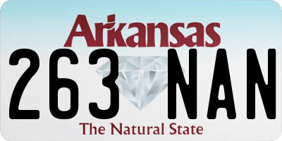 AR license plate 263NAN