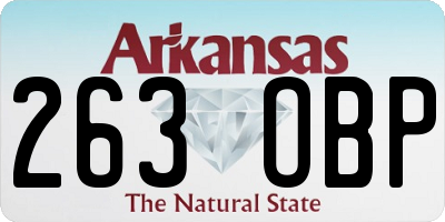 AR license plate 263OBP