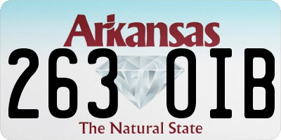 AR license plate 263OIB