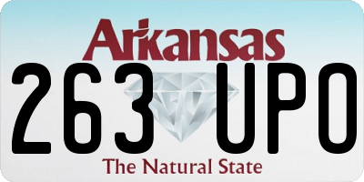 AR license plate 263UPO