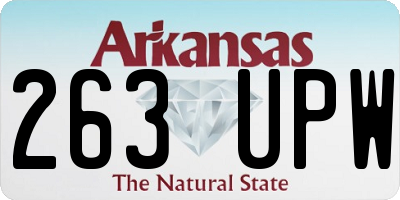 AR license plate 263UPW