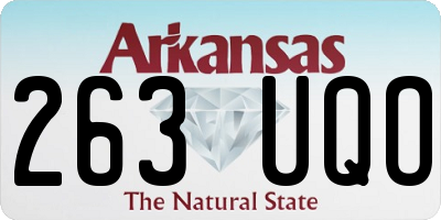 AR license plate 263UQO