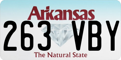 AR license plate 263VBY