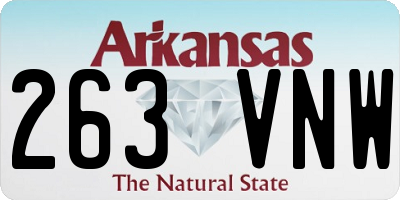 AR license plate 263VNW