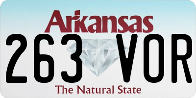 AR license plate 263VOR