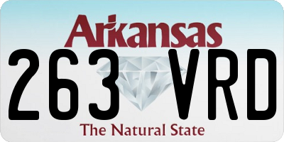 AR license plate 263VRD