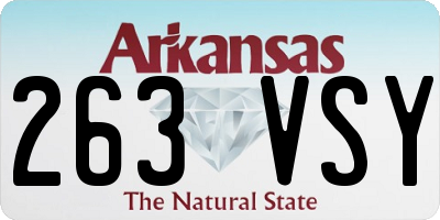 AR license plate 263VSY