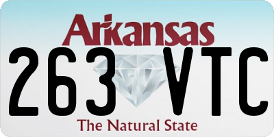AR license plate 263VTC
