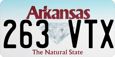 AR license plate 263VTX