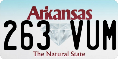 AR license plate 263VUM