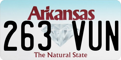 AR license plate 263VUN