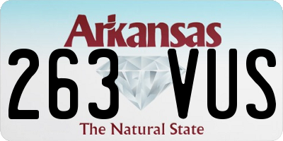 AR license plate 263VUS