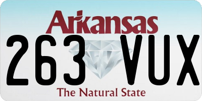 AR license plate 263VUX