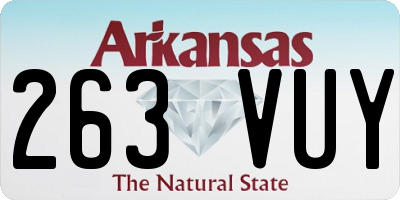 AR license plate 263VUY