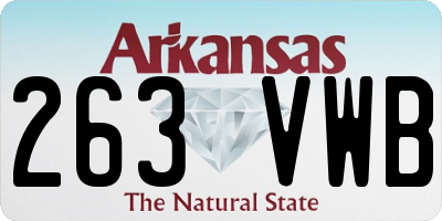 AR license plate 263VWB