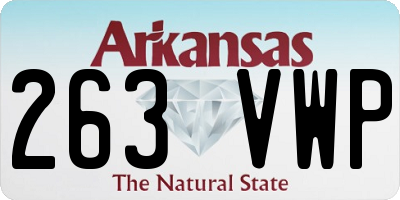 AR license plate 263VWP