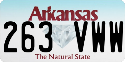 AR license plate 263VWW