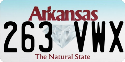 AR license plate 263VWX