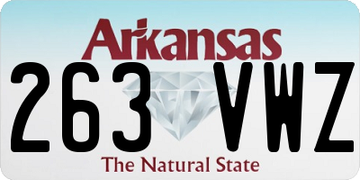 AR license plate 263VWZ