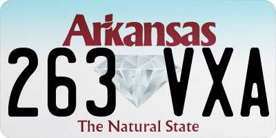 AR license plate 263VXA