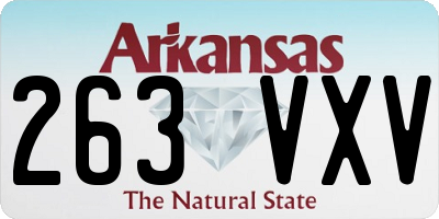 AR license plate 263VXV