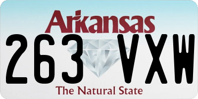 AR license plate 263VXW