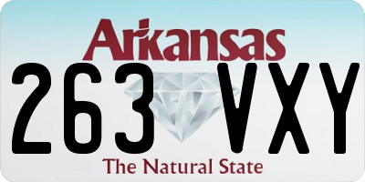 AR license plate 263VXY