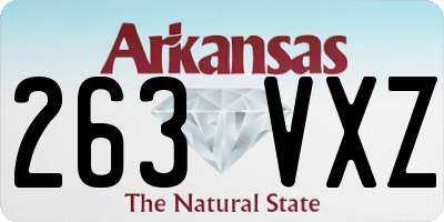 AR license plate 263VXZ