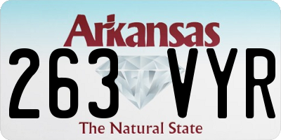 AR license plate 263VYR
