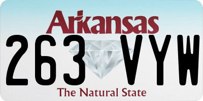 AR license plate 263VYW