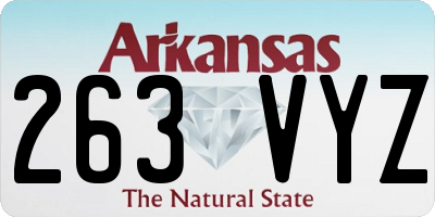 AR license plate 263VYZ