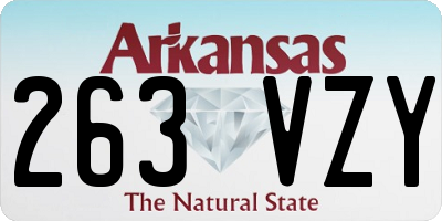 AR license plate 263VZY