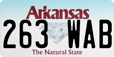 AR license plate 263WAB