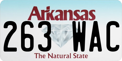 AR license plate 263WAC