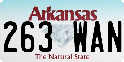 AR license plate 263WAN