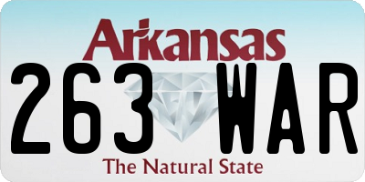 AR license plate 263WAR