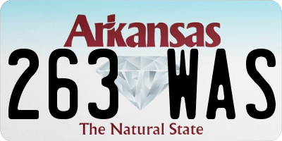 AR license plate 263WAS