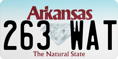 AR license plate 263WAT