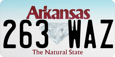 AR license plate 263WAZ