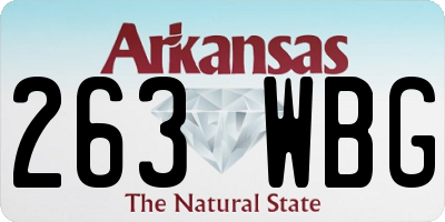 AR license plate 263WBG