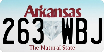 AR license plate 263WBJ