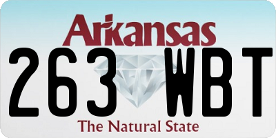 AR license plate 263WBT