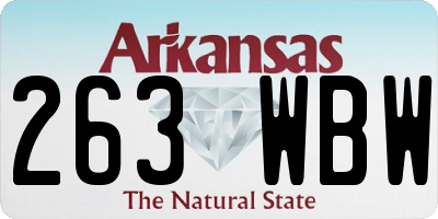 AR license plate 263WBW