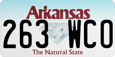 AR license plate 263WCO