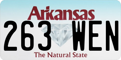 AR license plate 263WEN