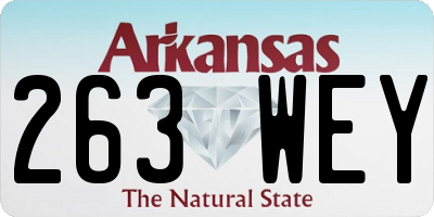 AR license plate 263WEY