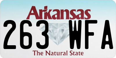 AR license plate 263WFA