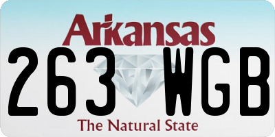 AR license plate 263WGB