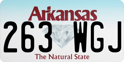 AR license plate 263WGJ