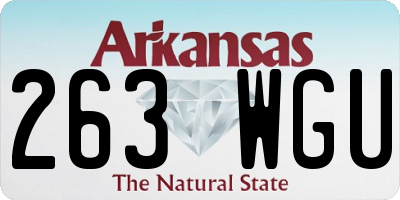 AR license plate 263WGU